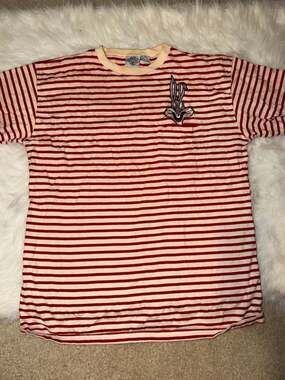 Vintage 1992 Acme Clothing Bugs Bunny Red and White Striped Pocket T-Shirt Mediu